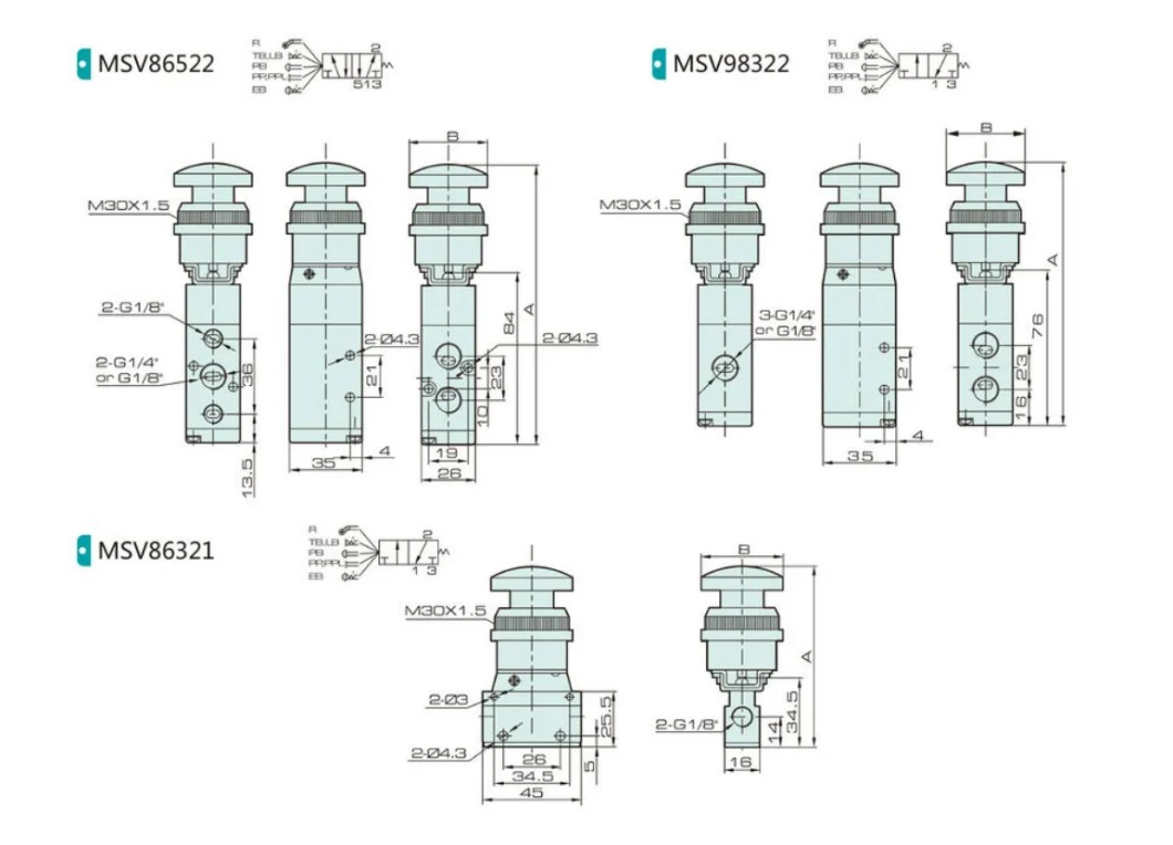 Two Way Air Valve Pneumatic Jmj-06 Mechanical Valve