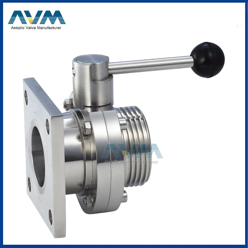 Stainless Steel Sanitary Union-Union Ends Butterfly Valves